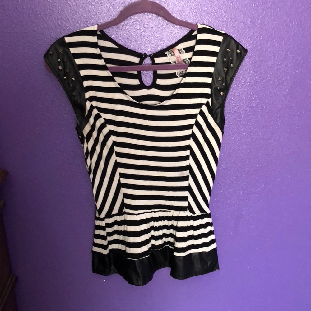 Black and White Studded Top